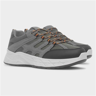 Mens Grey Chunky Lace Up Trainer