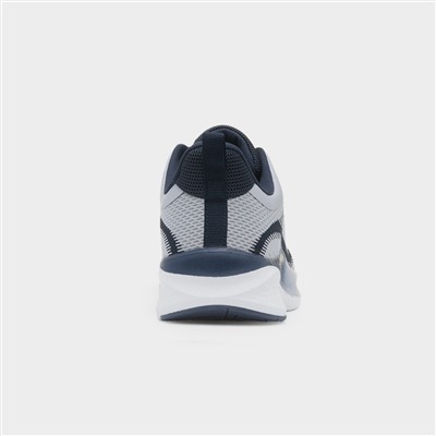 Peak Mens Grey & Navy Knitted Trainer