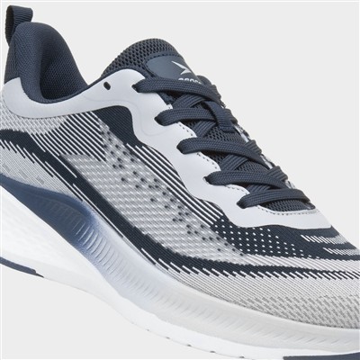 Peak Mens Grey & Navy Knitted Trainer