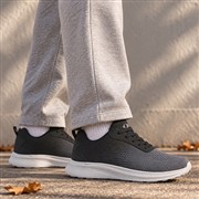 XL Mens Grey & Black Fade Knitted Lace Up Trainer (Click For Details)