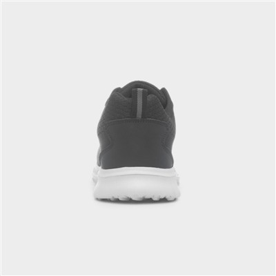Mens Grey & Black Fade Knitted Lace Up Trainer