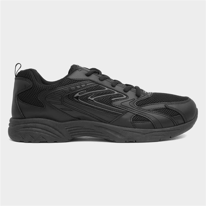 Men's Black Lace Up Trainer Size 9