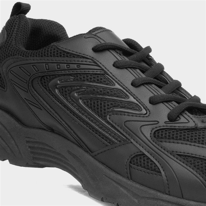 Mens Black Lace Up Trainer