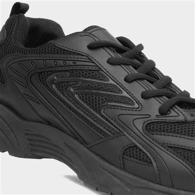Mens Black Lace Up Trainer
