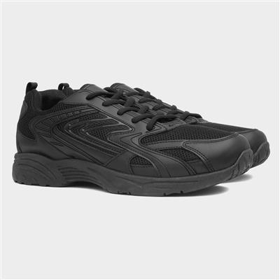 Mens Black Lace Up Trainer