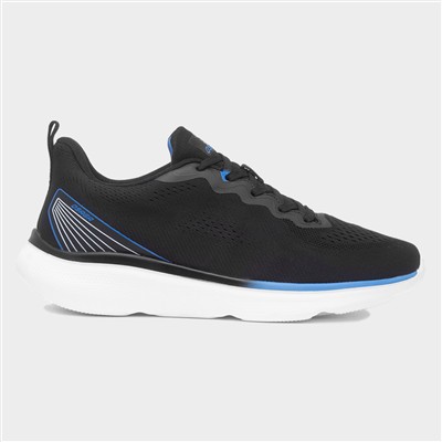 Proton Mens Black Knitted Trainer