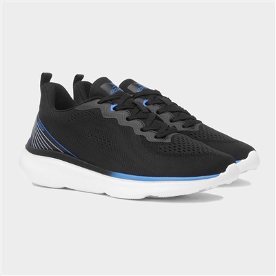 Proton Mens Black Knitted Trainer