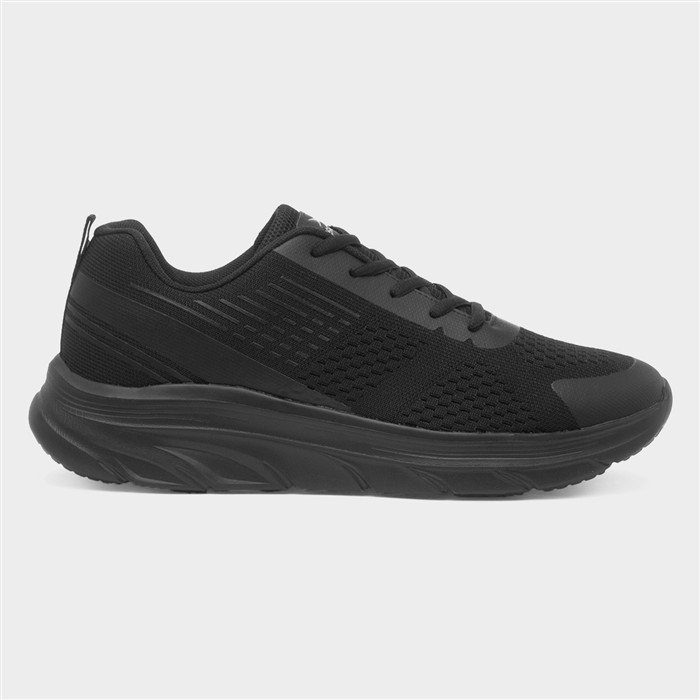 Velocity Mens Black Lace Up Trainer