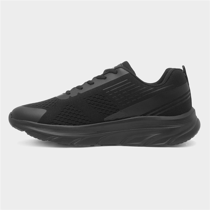 Velocity Mens Black Lace Up Trainer