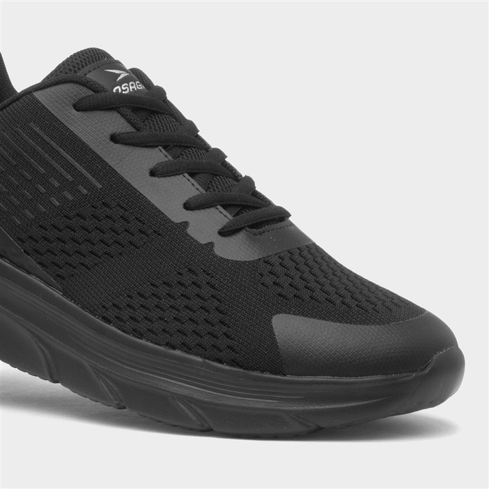 Velocity Mens Black Lace Up Trainer