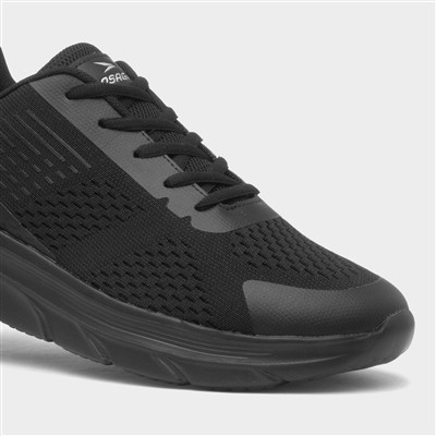 Velocity Mens Black Lace Up Trainer