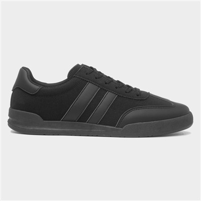 Wootton Mens Black Lace Up Trainer