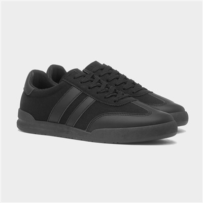 Men's Black Lace Up Trainer