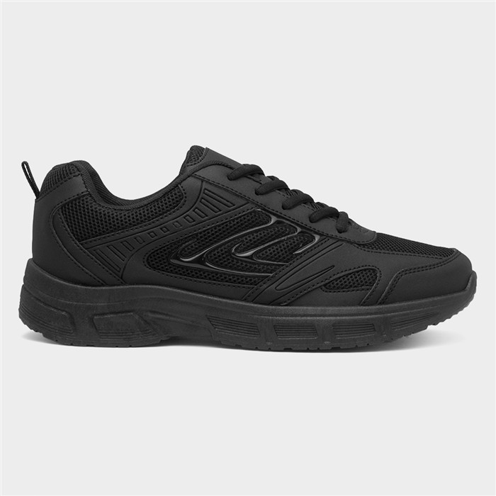 Men's Black Lace Up Chunky Trainer Size 9