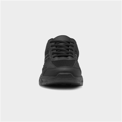 Mens Black Lace Up Chunky Trainer