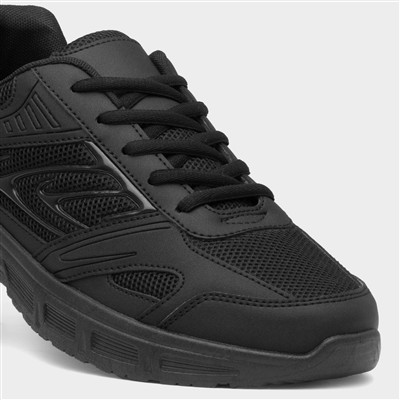 Mens Black Lace Up Chunky Trainer