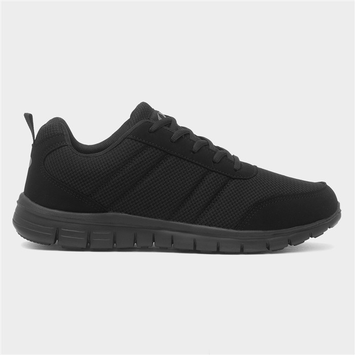 Mens Black Mesh Lace Up Trainer