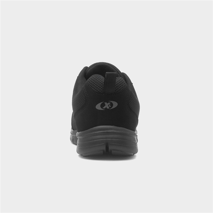 Mens Black Mesh Lace Up Trainer