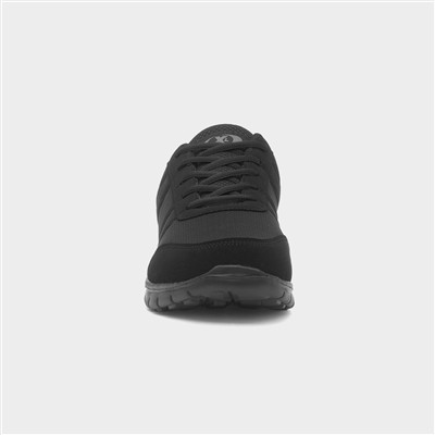 Mens Black Mesh Lace Up Trainer