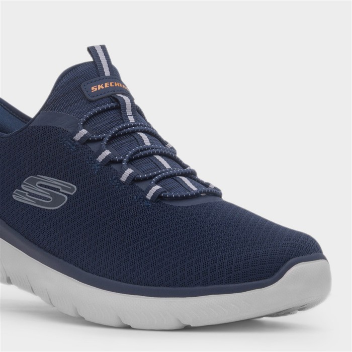 Slip Ins Mens Navy Wide Fit Trainer