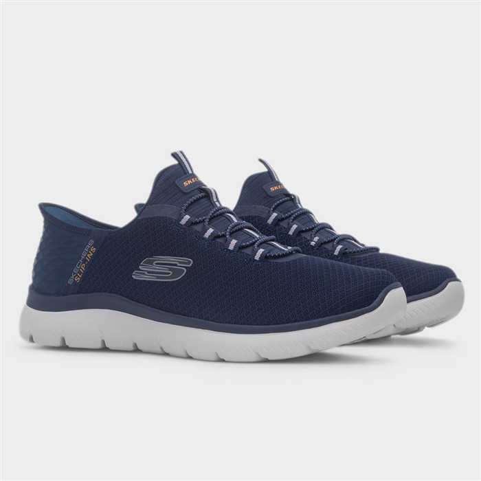 Slip Ins Mens Navy Wide Fit Trainer