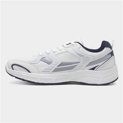 Mens White Lace Up Trainer