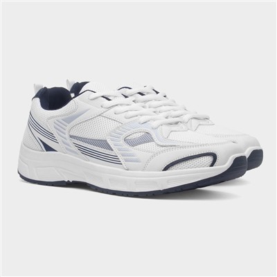 Mens White Lace Up Trainer