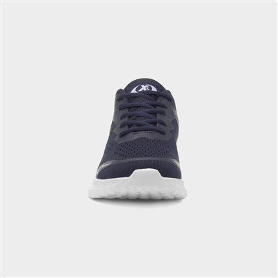 Mens Navy Lace-Up Trainer