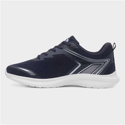 Mens Navy Lace-Up Trainer