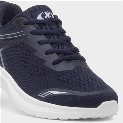 Mens Navy Lace-Up Trainer