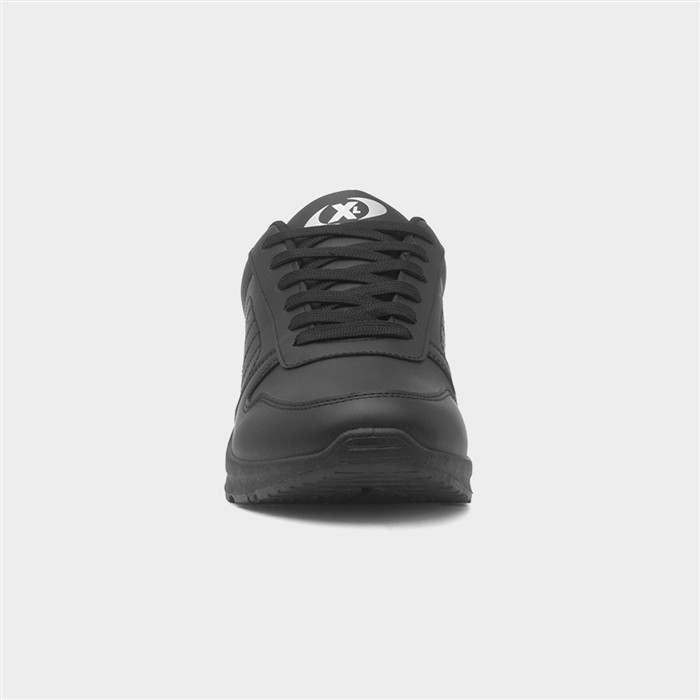Mens Black Lace-Up Trainer