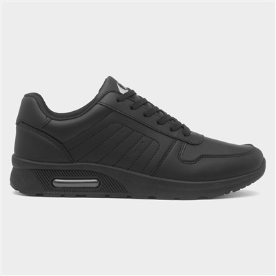 Mens Black Lace-Up Trainer