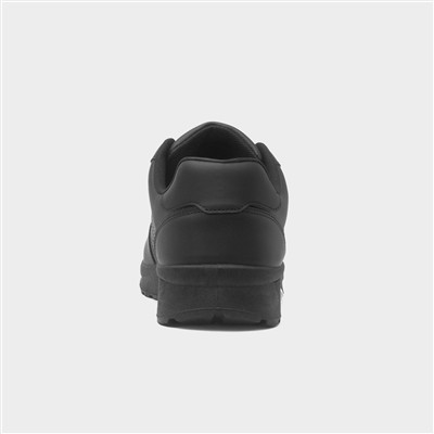 Mens Black Lace-Up Trainer