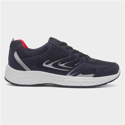 Mens Navy Lace Up Trainer