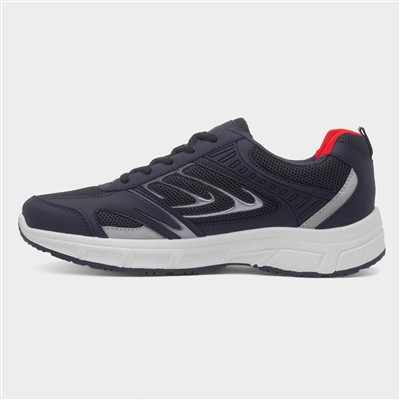 Mens Navy Lace Up Trainer