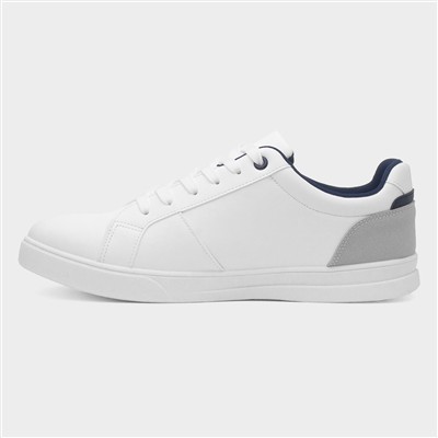 Mens White Lace-Up Trainer