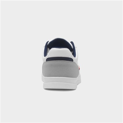 Mens White Lace-Up Trainer