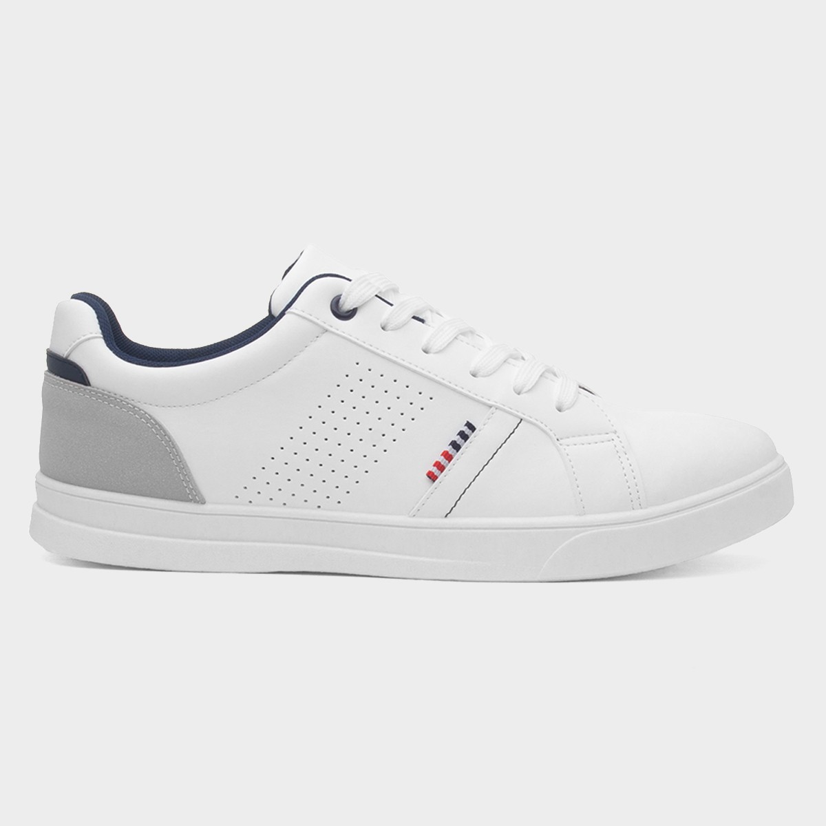 Mens White Lace-Up Trainer