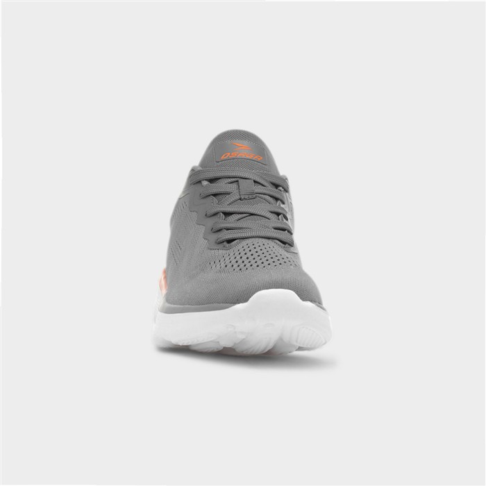 Proton Mens Grey Knitted Lace Up Trainer