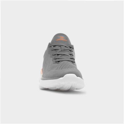 Proton Mens Grey Knitted Lace Up Trainer
