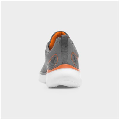 Proton Mens Grey Knitted Lace Up Trainer