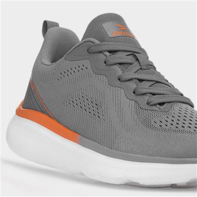 Proton Mens Grey Knitted Lace Up Trainer