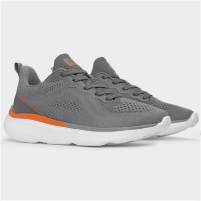 Proton Mens Grey Knitted Lace Up Trainer