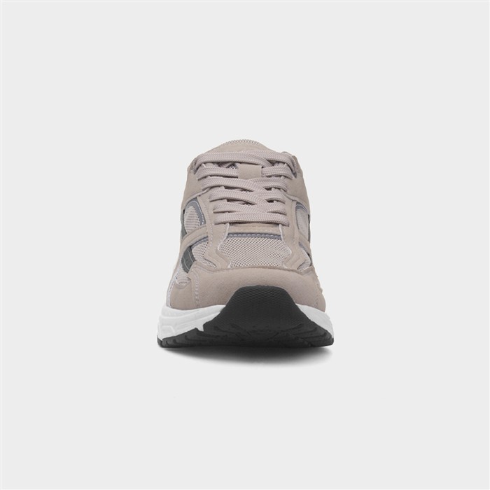 Mens Grey Lace Up Chunky Trainer