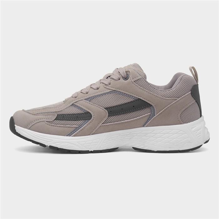 Mens Grey Lace Up Chunky Trainer