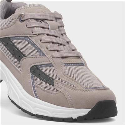 Mens Grey Lace Up Chunky Trainer