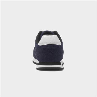 Mens Navy & White Stripe Lace Up Trainer