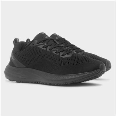 Universe Mens Black Lace Up Knitted Trainer
