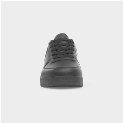 Mens Black Flat Lace Up Trainer