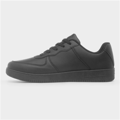 Mens Black Flat Lace Up Trainer
